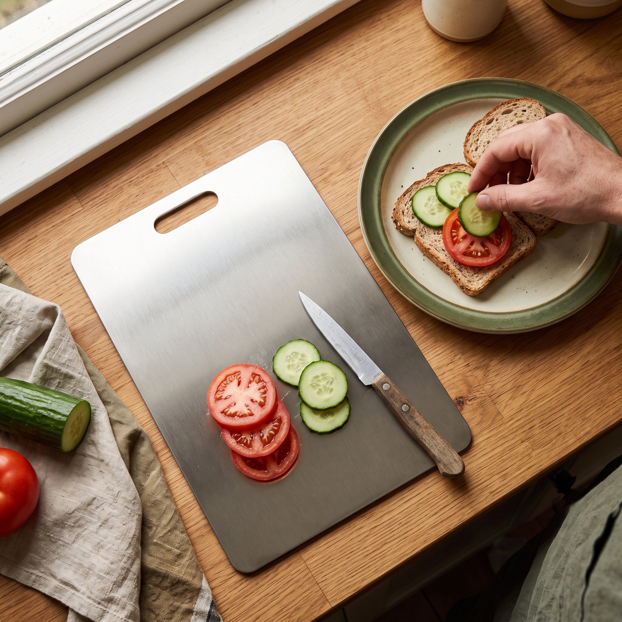 Compact Prepwell board beside lunch ingredients